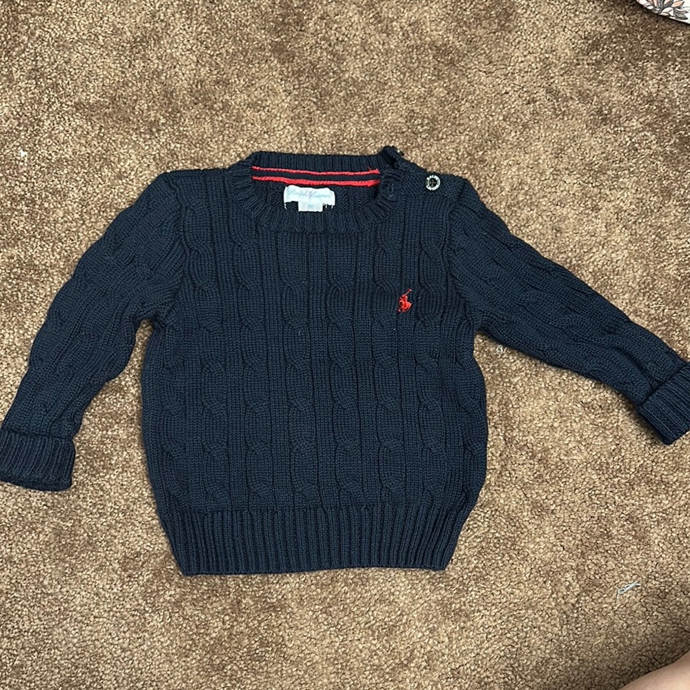 Ralph Lauren Baby Navy Cable Knit Sweater